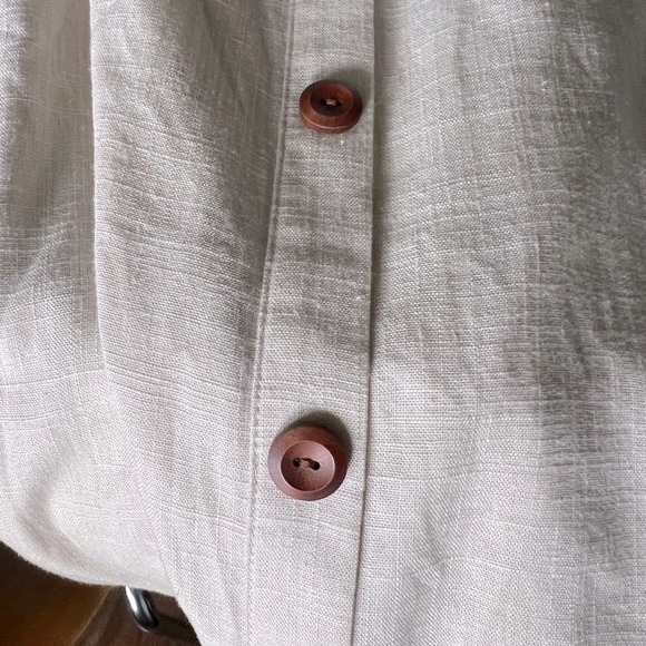 TORRID Size 4X Linen Blend MIdi Cream Button-Front Skirt - Picture 7 of 14